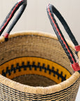 Handwoven Drum Laundry Basket | No. 8 Ochre + Dark Navy