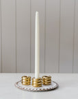 Savi Taper Holder | Solid Polished Brass