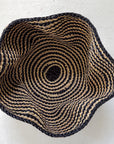 Small Pakurigo Wave Basket No. 22 | Natural + Black Stripe