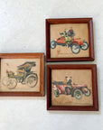 Collection of Framed Vintage Cars circa 1800s & 1900s