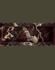 Scallop Edge Extra Long Marble Box Tray | Chocolate