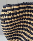 Small Pakurigo Wave Basket No. 22 | Natural + Black Stripe