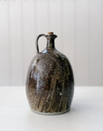 Vintage French Glazed Speckled Olive Oil Stoneware Pitcher with Handle | No. 25