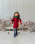 Handmade New England XC Skier Ornament | Poinsettia
