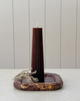 8" Fluted Beeswax Pillar Candle | Espresso