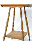 Turned Leg Wooden Parlor Side Table, circa 1900s