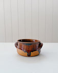 Vintage French Slip Glazed Terracotta Potbelly Bowls