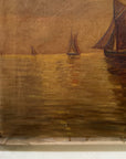 Sailboat II | Original 19th Century Oil on Canvas Art