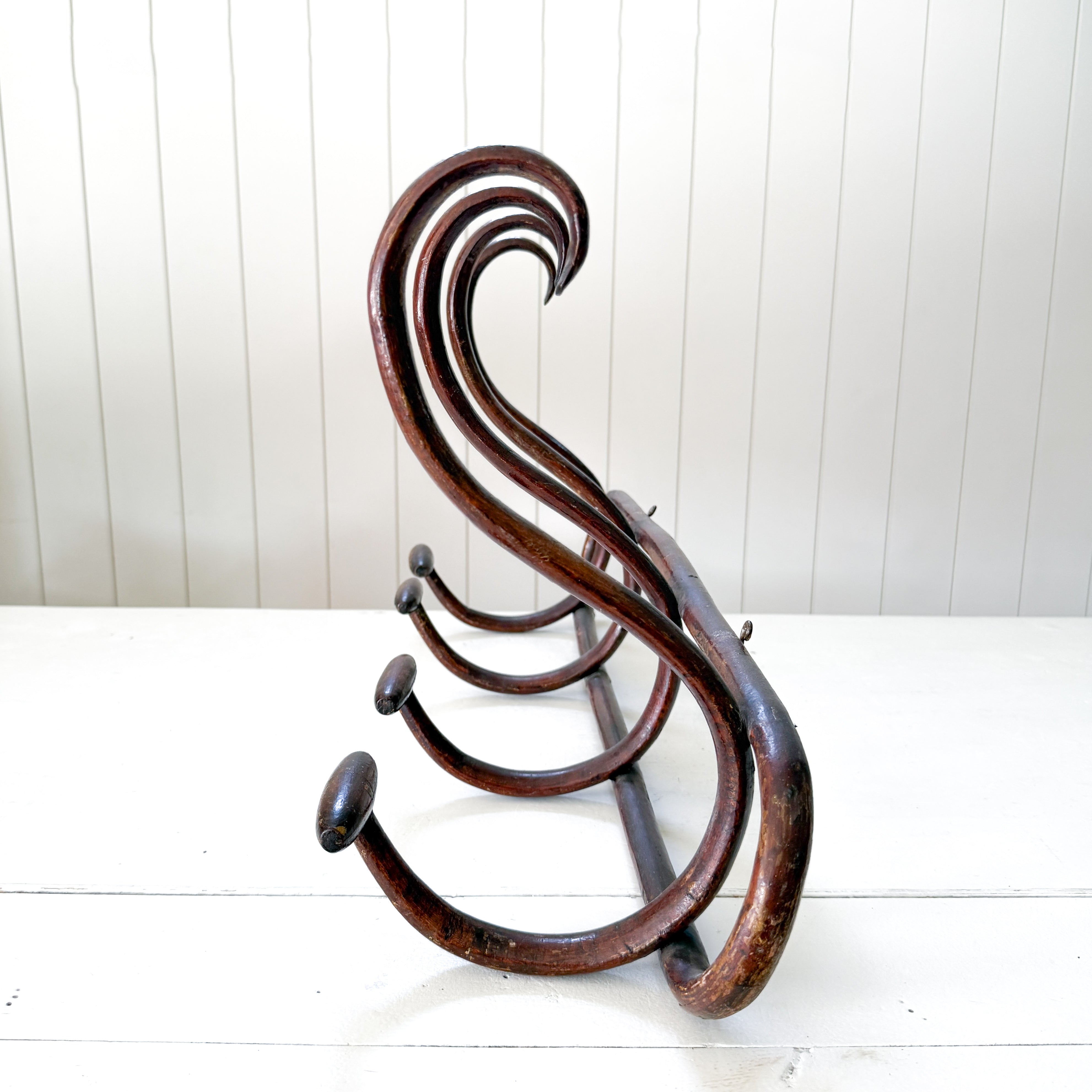 Vintage French Thonet Style Bentwood 4 Hook Coat & Hat Rack – Farm