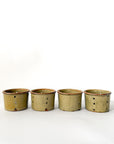 Beige Faisselles with Brown Rim