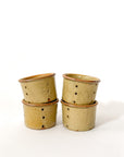 Beige Faisselles with Brown Rim