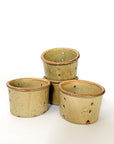Beige Faisselles with Brown Rim