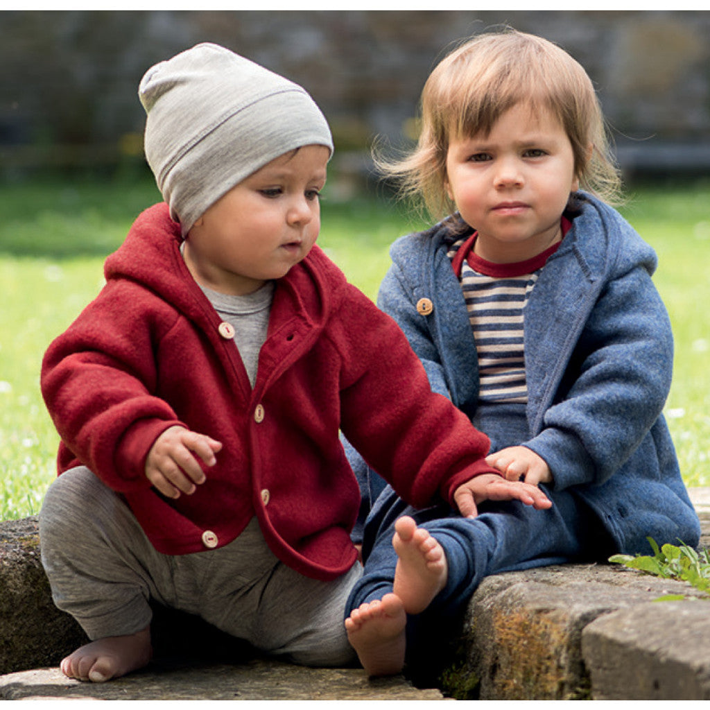 Kids Organic Wool Fleece Button-Down Jacket | Saffron