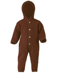 Organic Baby Wool Fleece Hooded Coverall | Cinnamon