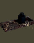 Scallop Edge Extra Long Marble Box Tray | Chocolate