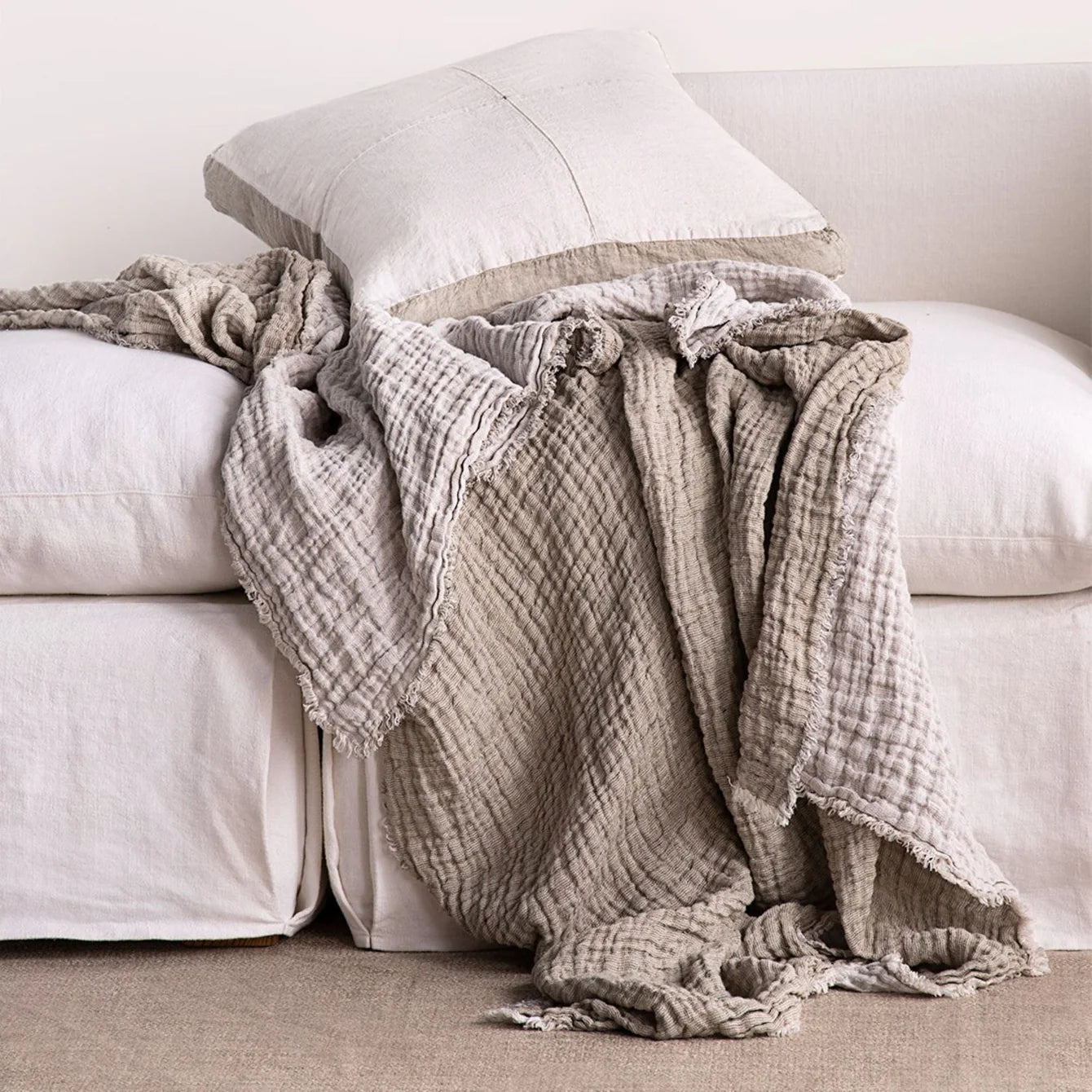 Crush Double Linen Throw