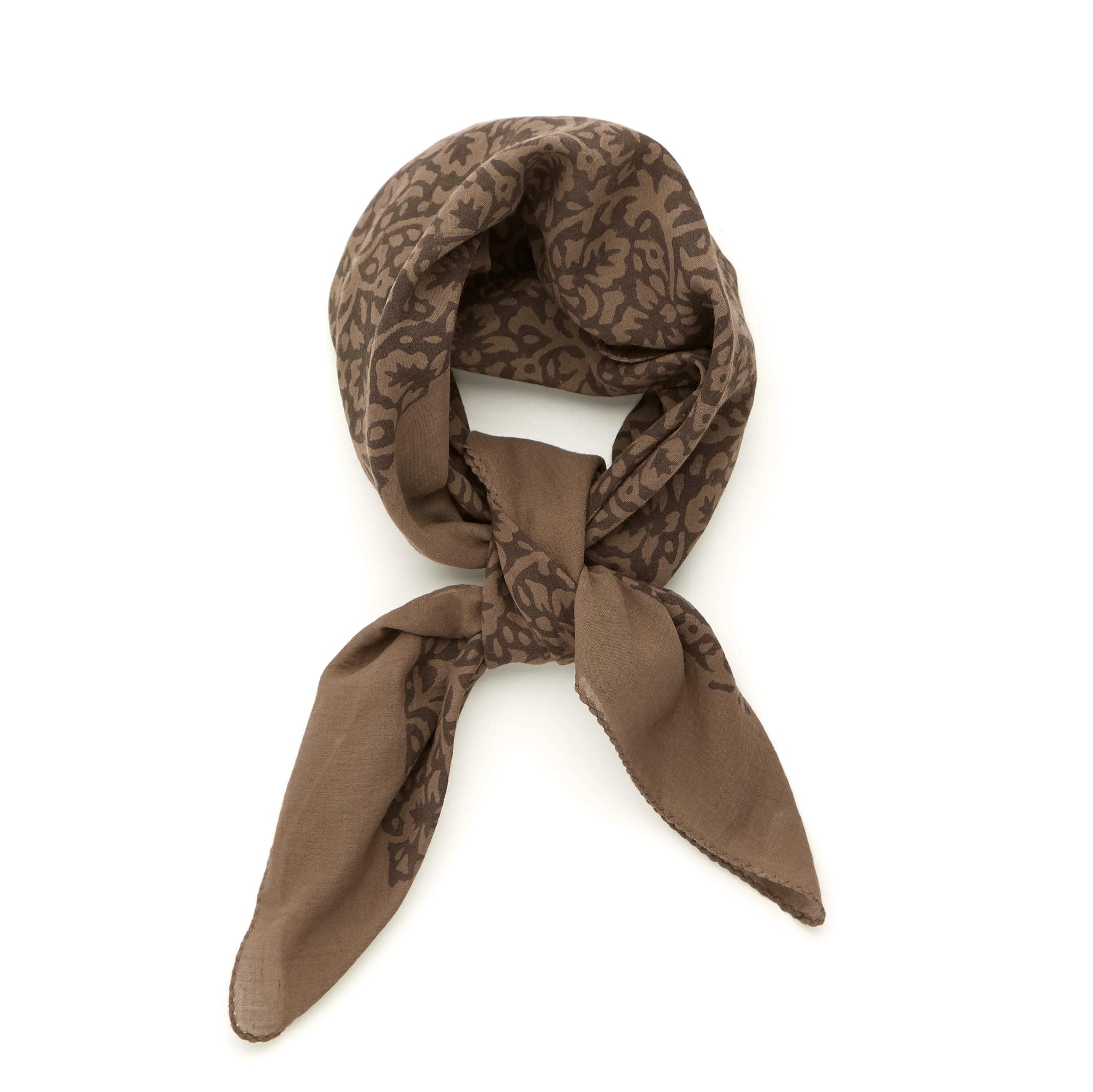Parisienne Block Printed Kerchief | Fleur Plum