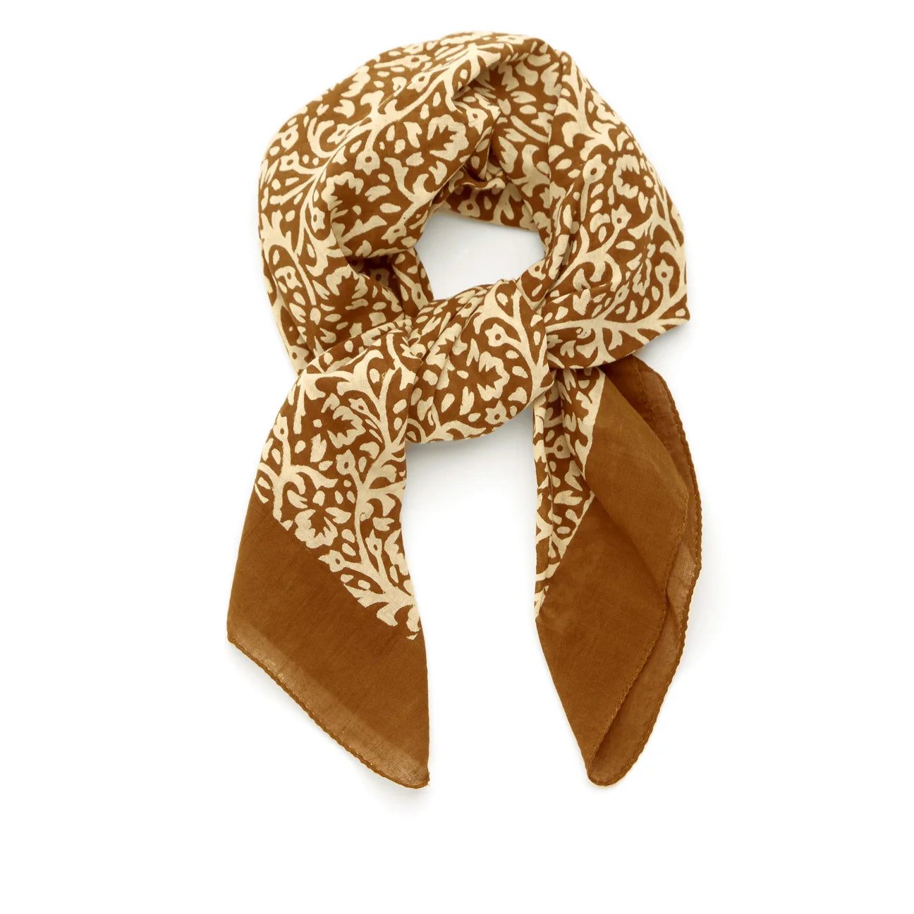 Parisienne Block Printed Kerchief | Fleur Sienna Spice