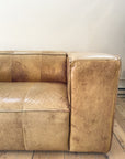 Vintage Bleached Leather 2-Seater Sofa | circa Netherlands