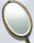 Antiqued Brass Filigree Hand Held Vanity Mirrors