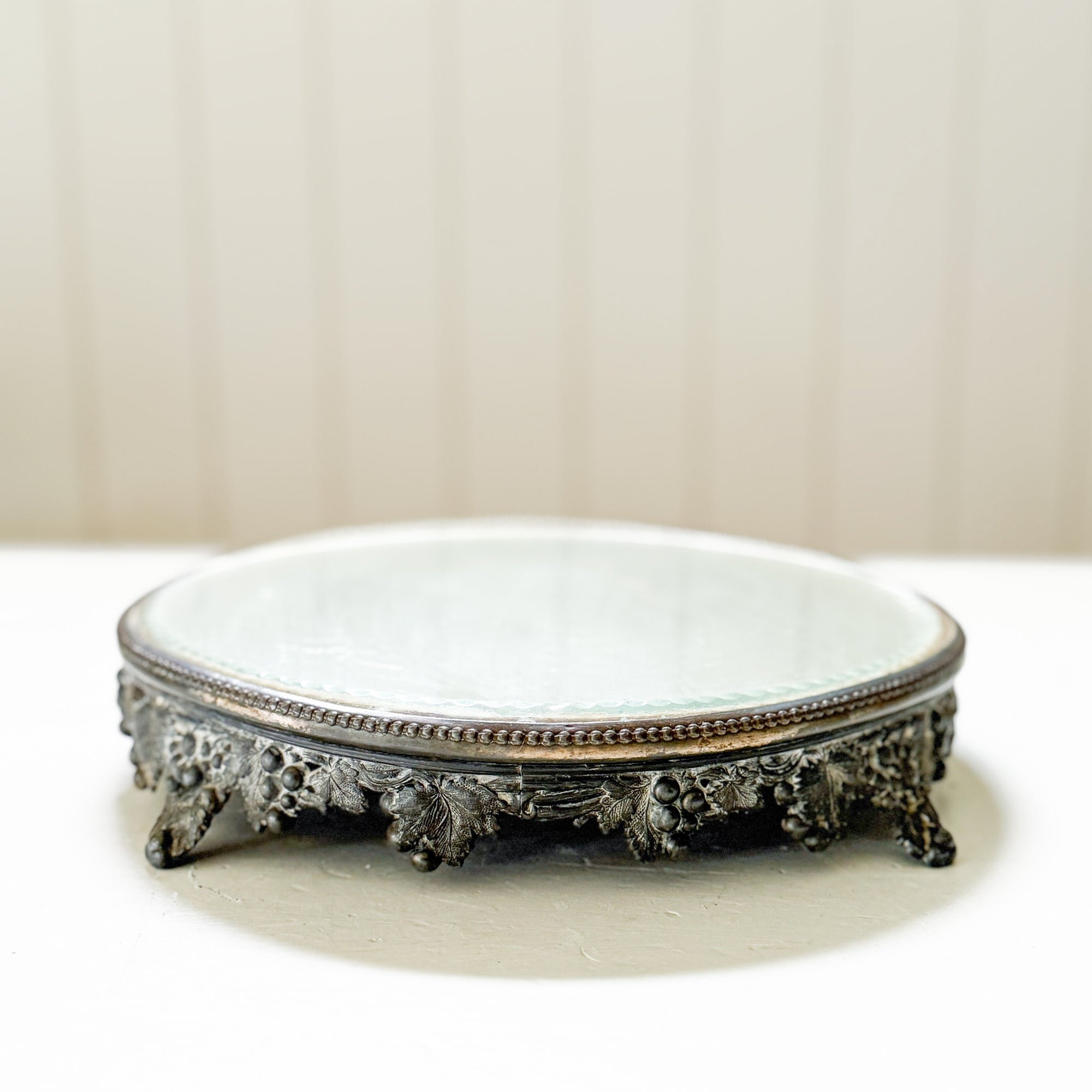 19th Century Antique Silver Mirror Plateau Trays