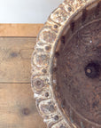 Patinated Cast Iron Scalloped Garden Urn