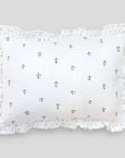 Toddler Ruffle Miniature Bed Pillow | Blue Floral