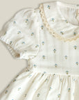 Girls Vintage Collared Dress | Blue Floral