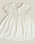 Girls Vintage Collared Dress | Blue Floral