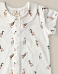 Mallard Ducks Short Sleeve Collared Romper