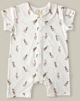 Mallard Ducks Short Sleeve Collared Romper