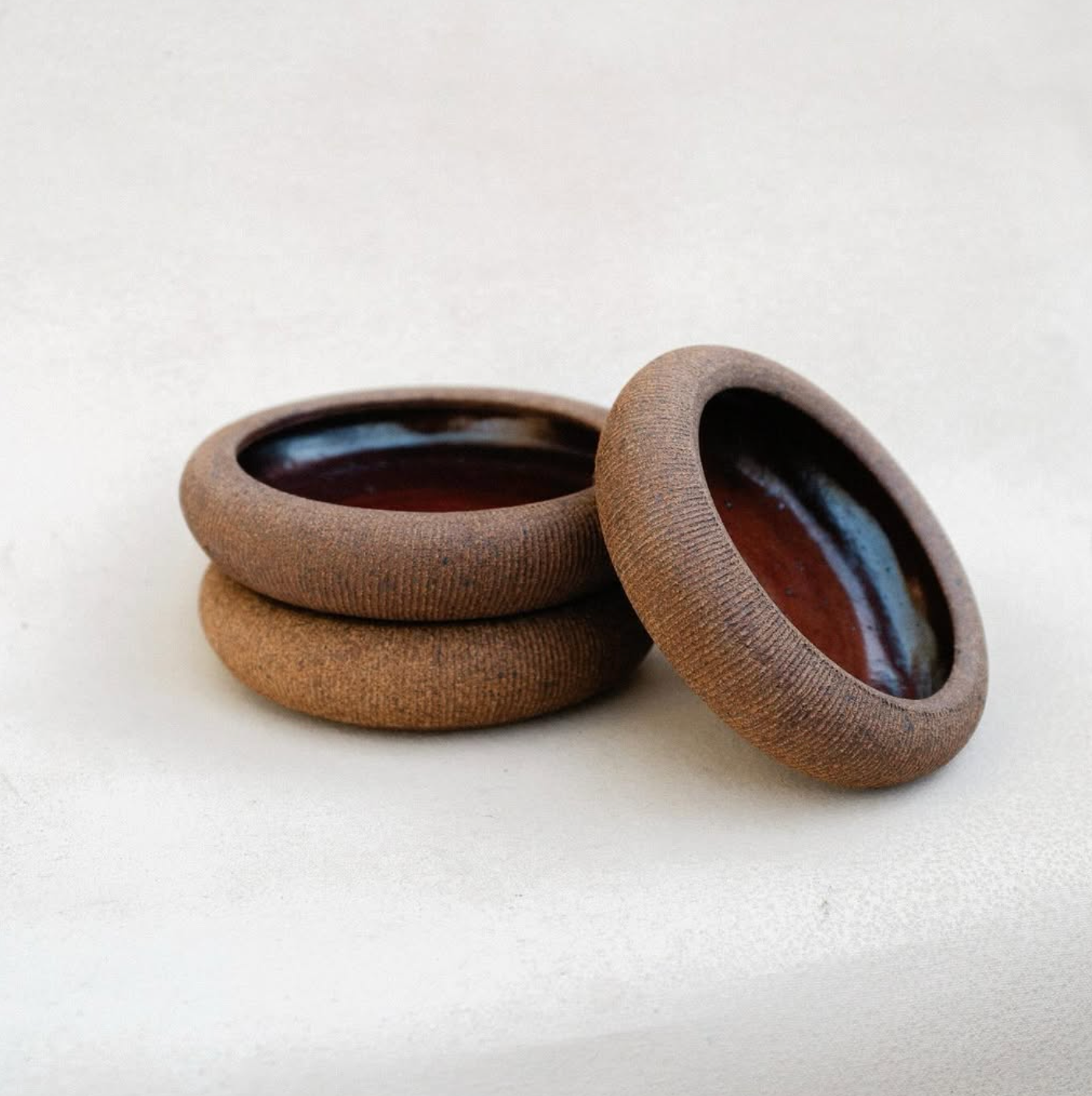 Hand Thrown Ribbed Coil Dish | Desert