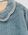 Hebe Velvet Coat | Eggshell