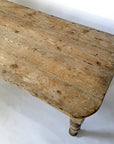 Antique Scrubbed Pine European Console Table + Desk