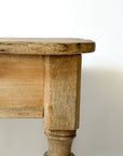Antique Scrubbed Pine European Console Table + Desk