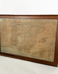 Original 19th Century Framed Vintage Map of Espagne | Circa 1823