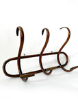 Vintage French Thonet Style Bentwood 3 Hook Coat & Hat Rack