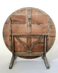 Round Folding French Vineyard Table