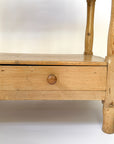 Antique Scrubbed Pine Farmhouse Wash Stand with Storage Drawers