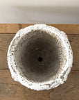 Vintage Weathered White Cast Stone Copa Planter