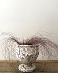 Vintage Weathered White Cast Stone Copa Planter