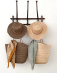 French Market Raffia Sun Hat with Leather Band