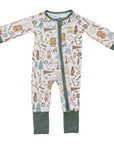 Ribbed Zipper Footed Pajamas | Camping