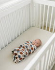 Muslin Crib Sheet | Taupe Stripe