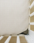 Muslin Crib Sheet | Taupe Stripe