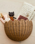 Lainie Scalloped Wall Basket | Antique Brown