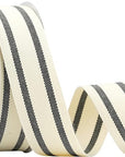 Natural + Black Stripe Ribbon | 1"