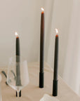 Charcoal | 14" Beeswax Taper Candles | Set of 2
