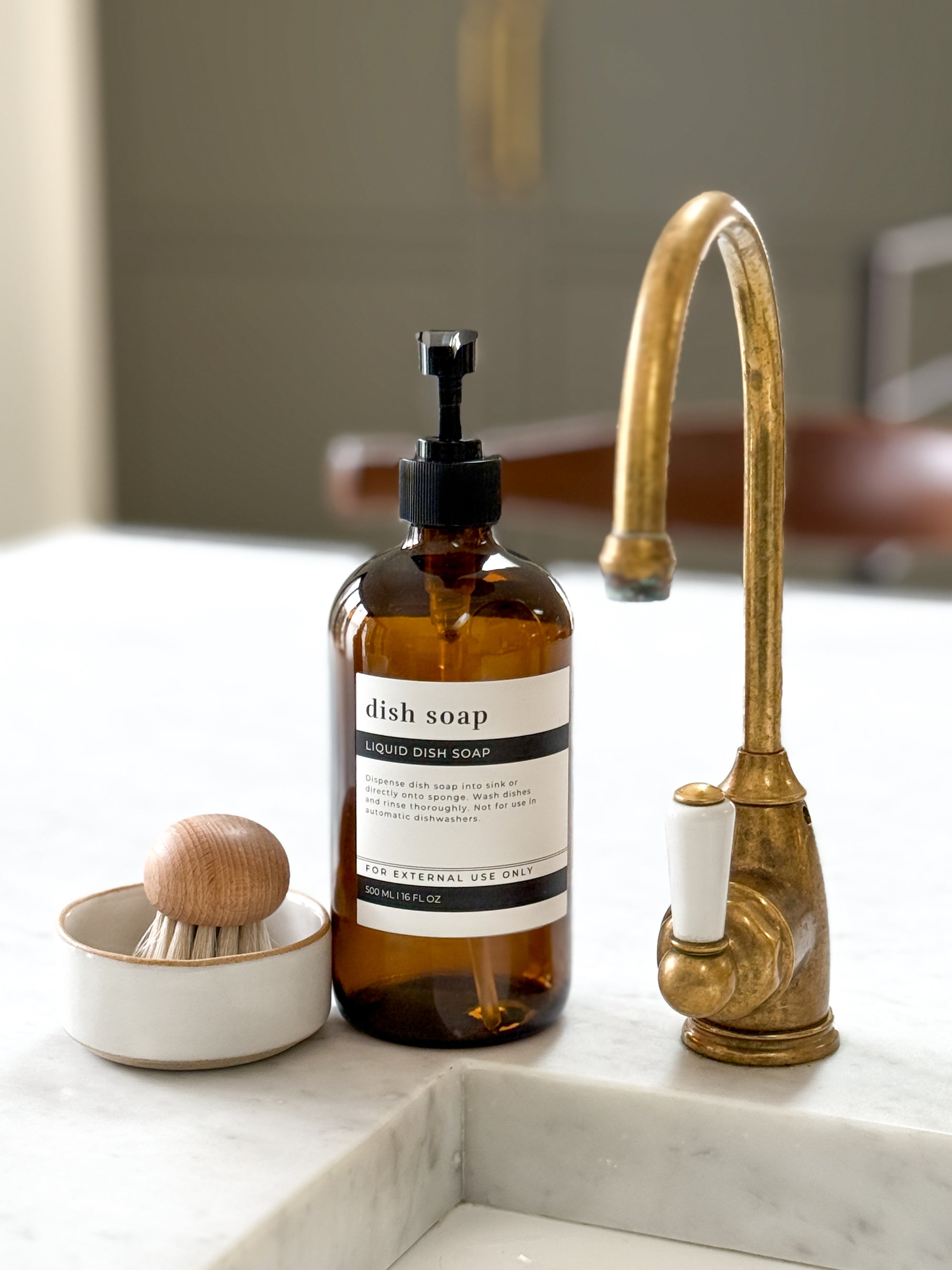 Dish Soap | Reusable 16oz Amber Glass Bottle