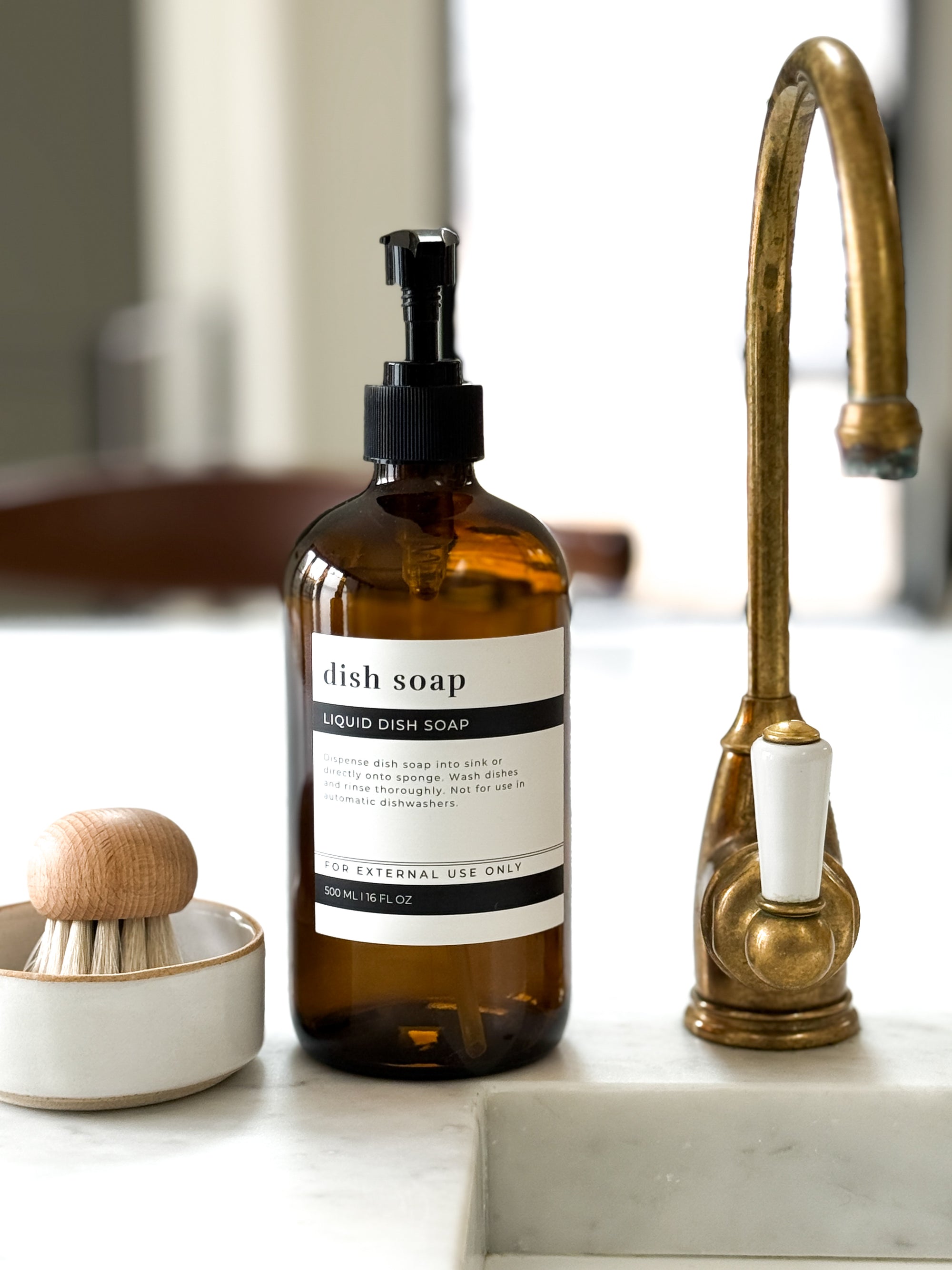 Dish Soap | Reusable 16oz Amber Glass Bottle